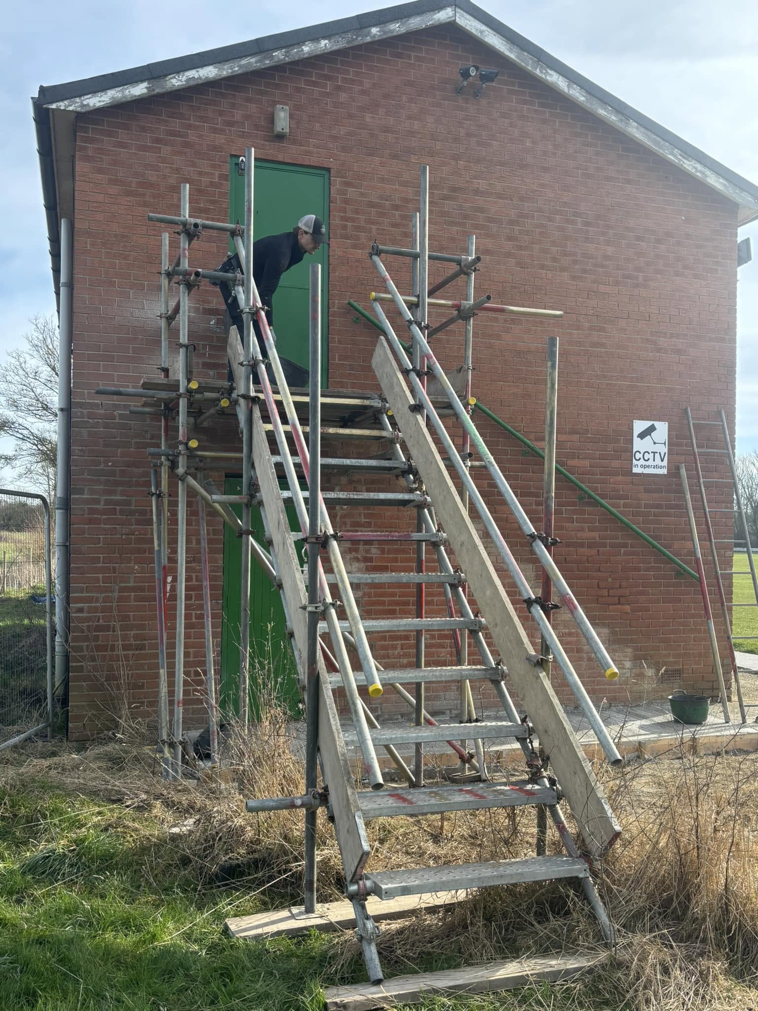 Scaffold staircase built to provide safe access on a site in Leeds